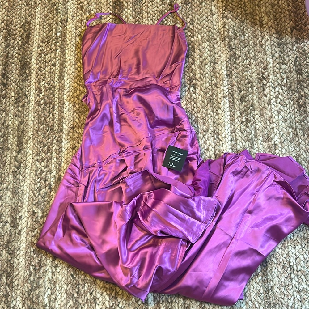 Lulus dress satin purple